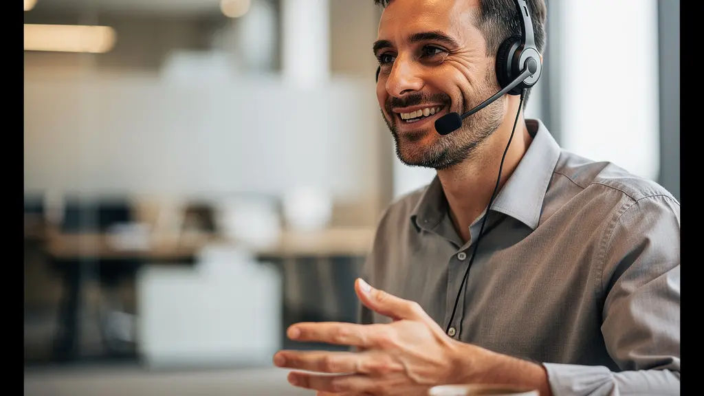 Ein Vertriebsmitarbeiter im Gespräch, der den optimalen Zeitpunkt für eine B2B-Kundeninteraktion symbolisiert