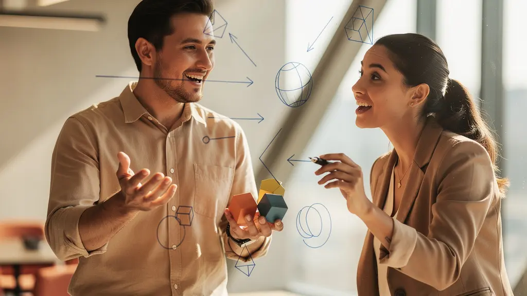 Customer Story Swap zwischen Support und Vertrieb visualisiert, bei dem zwei Personen Erkenntnisse austauschen.