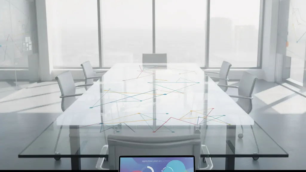 Modernes Büro mit transparenten Datenvisualisierungen und Datenschutz-Symbolen