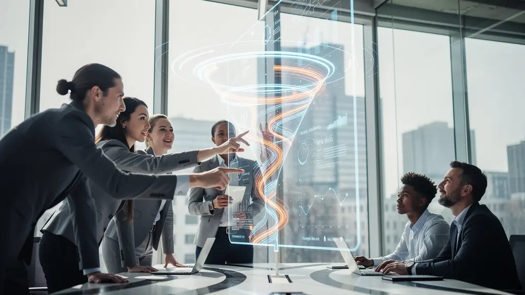 Automatisierte digitale Marketing-Funnel-Visualisierung mit Vertrauensaufbau