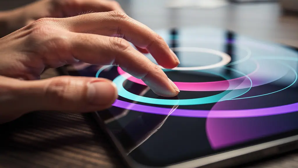 Geschäftsperson nutzt interaktiven ROI-Rechner auf Tablet
