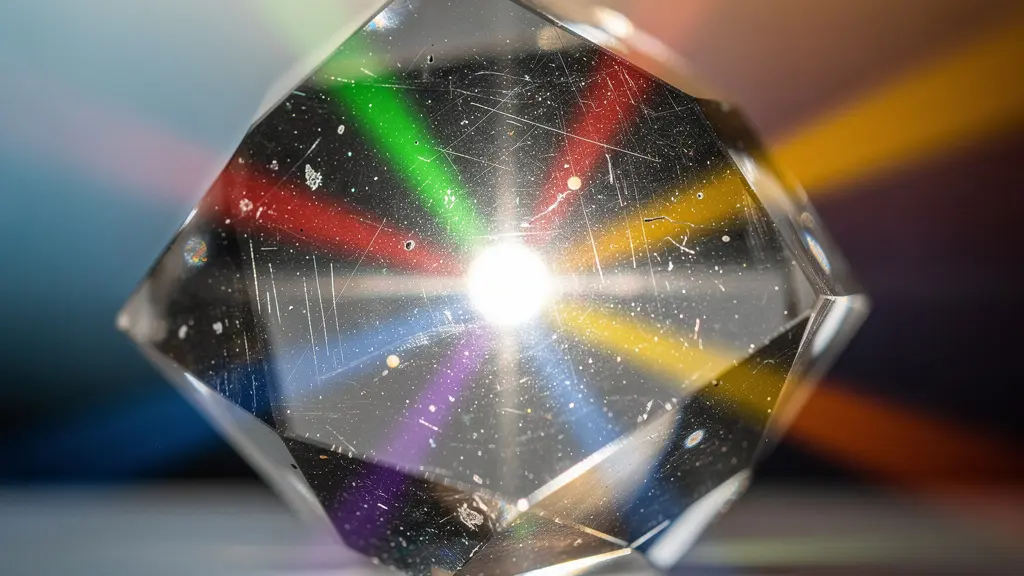 Abstrakte Visualisierung von Licht, das durch ein Prisma gebrochen wird und Suchanfragen als Farbspektrum darstellt.