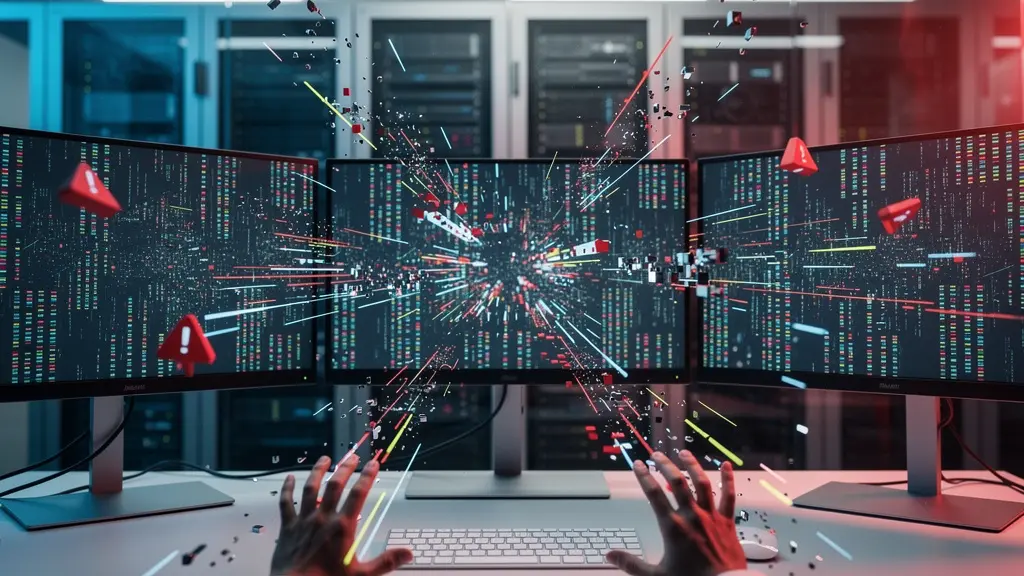 Marketing-Automation-System mit fehlerhaften Datenflüssen und Warnzeichen