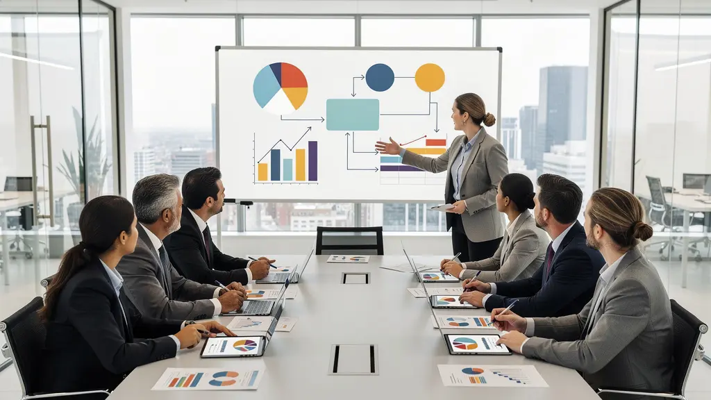 Professionelle Marketing- und Vertriebsteams arbeiten gemeinsam an Lead-Qualifizierungsstrategie