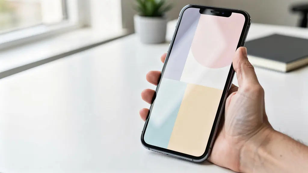 Smartphone in der Hand mit einer minimalistischen Formularoberfläche, die einfache Dateneingabe symbolisiert.